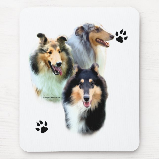 Collie Trio Mouse Pad (Front)