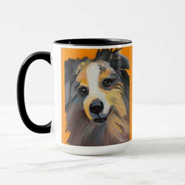 Collie | Two-Tone Mug, 15 oz Mug (Left)