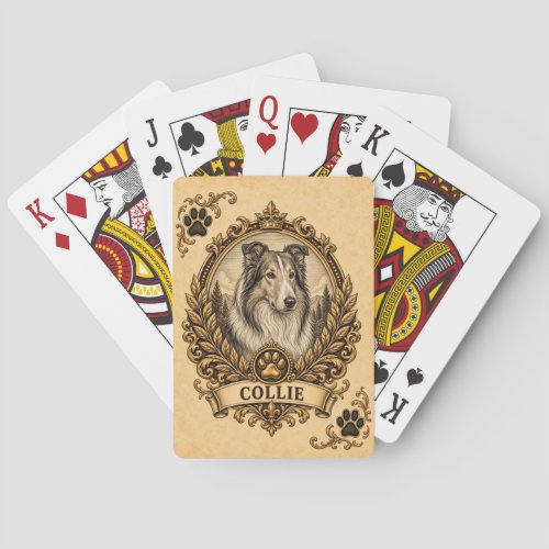 Collie, Vintage Heritage Dog Poker Cards