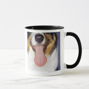 Collie wagging tongue mug