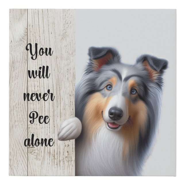Collie wall decor faux canvas print (Front)