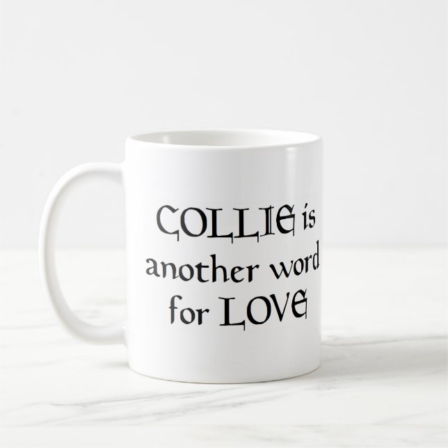 collie word coffee mug (Left)