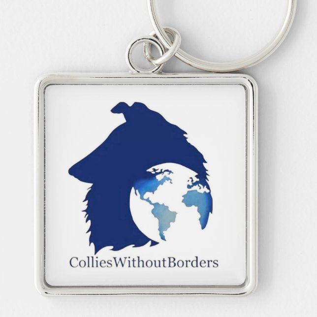 ColliesWithoutBorders log Keychain (Front)