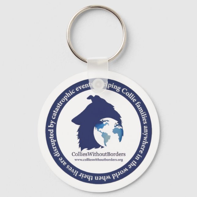 ColliesWithoutBorders logo Keychain (Front)