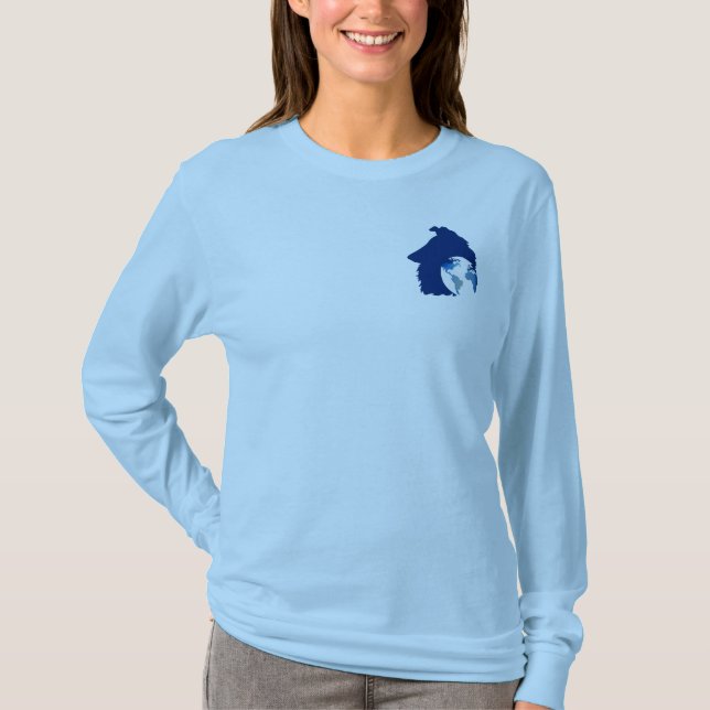 ColliesWithoutBorders logo on long sleeve shirt (Front)