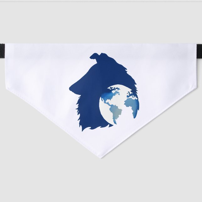 ColliesWithoutBorders Logo Pet Bandana Collar (Front)