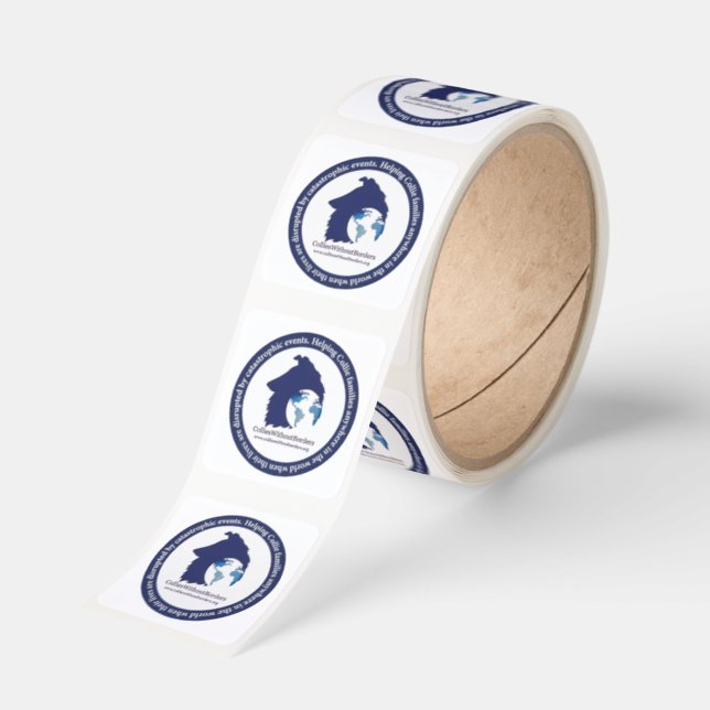 ColliesWithoutBorders logo Square Sticker (Roll)