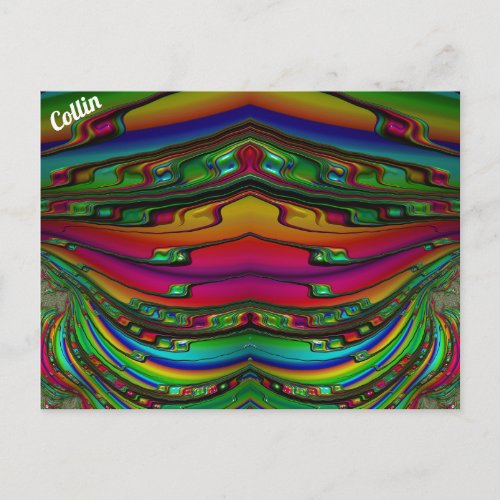 COLLIN  3D Fractal Design Pattern  Multicolour Postcard