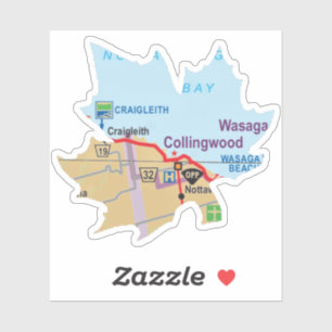 Collingwood Ontario Map Sticker