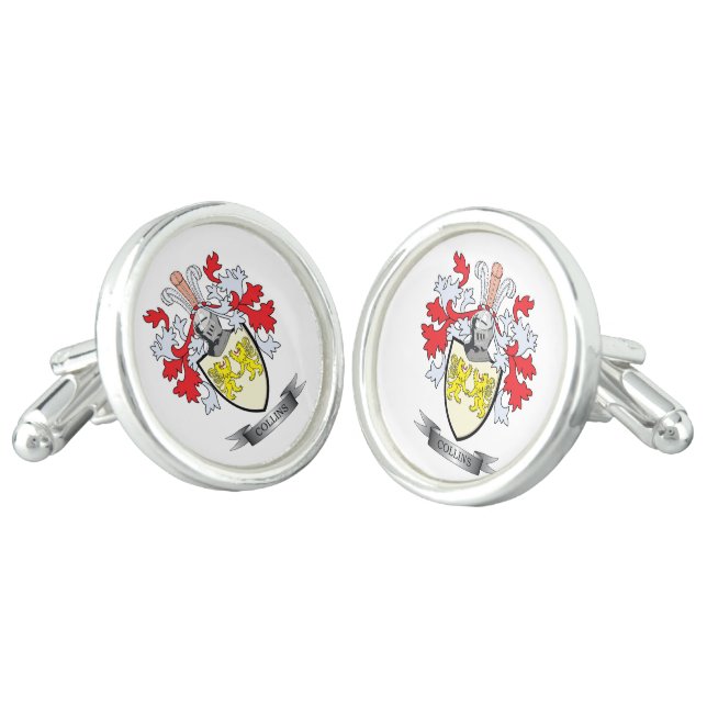Collins Coat of Arms Cufflinks (Angled)