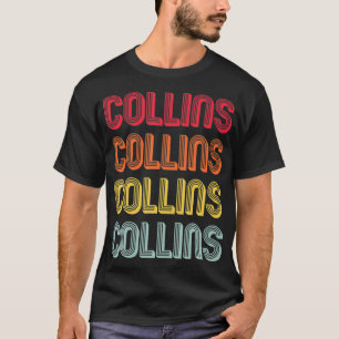 COLLINS Gift Surname Funny Retro Vintage Birthday  T-Shirt