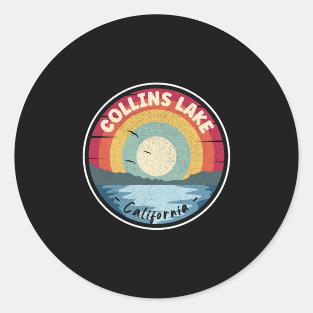Collins Lake California Colorful Scene Classic Round Sticker (Front)