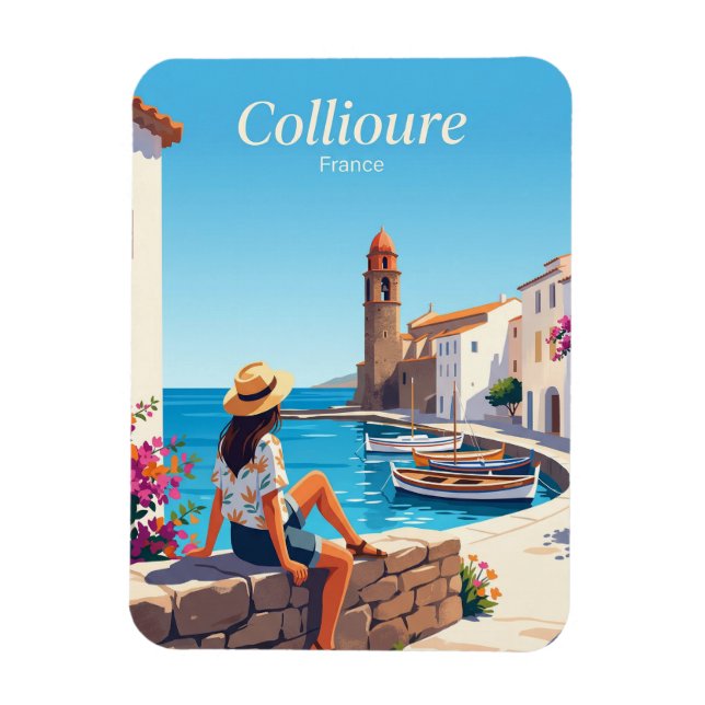Collioure Waterfront France Magnet (Vertical)