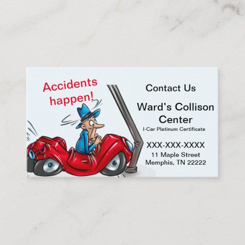 Collision Center Car Repair Business Card