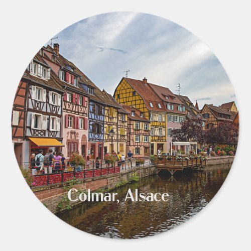 Colmar Alsace France scenic photograph Classic Round Sticker