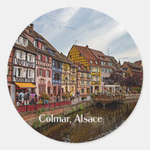 Colmar, Alsace, France scenic photograph Classic Round Sticker