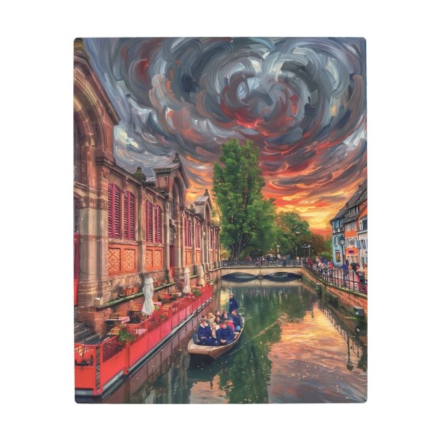 Colmar: Emerald Fire - New Media Impressionism Metal Print (Front)