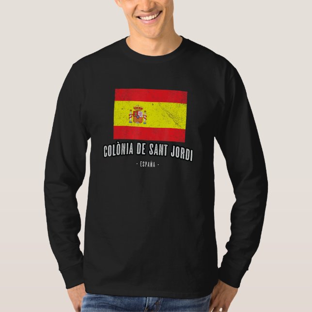 Colnia De Sant Jordi Spain Es Flag City Bandera Ro T-Shirt (Front)