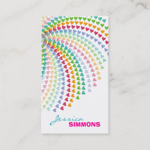 Coloful Fun Rainbow Hearts Sprinkles Profile Card