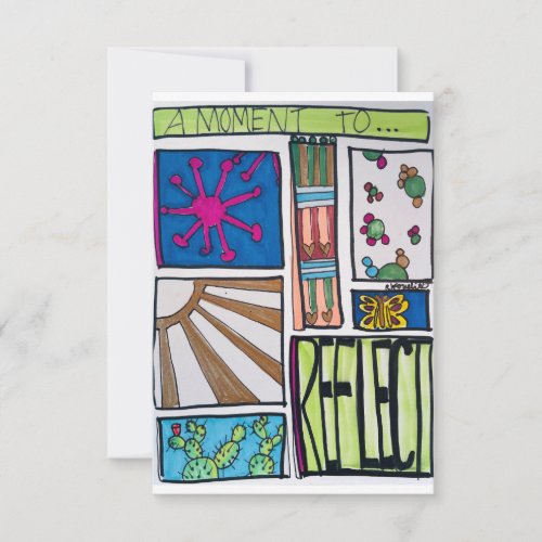 Coloful Illustration with Cactus Thank You Card