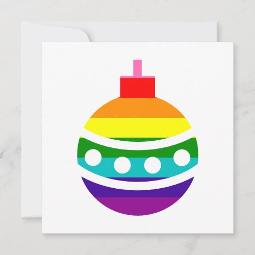 Coloful LGBTQ Pride Rainbow Flag Christmas Bauble Holiday Card