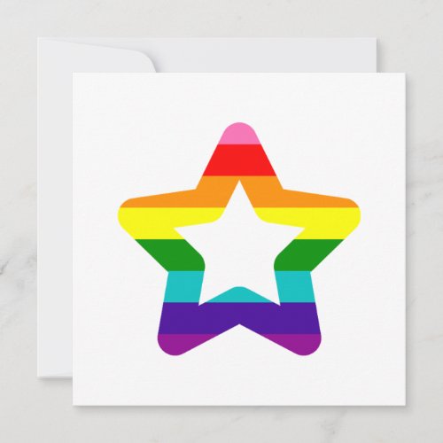 Coloful LGBTQ Pride Rainbow Flag Christmas Star Ho Holiday Card
