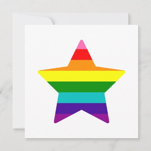 Coloful LGBTQ Pride Rainbow Flag Christmas Star Holiday Card