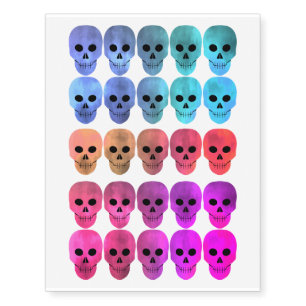 Coloful skull fashion temporary tattoos