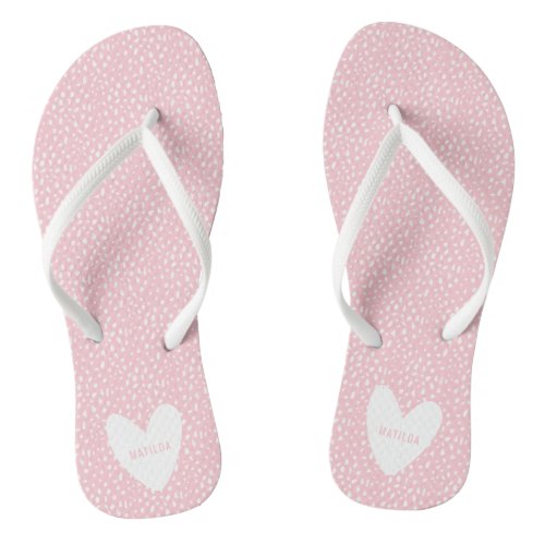 Coloful spot with heart personalized flip flops