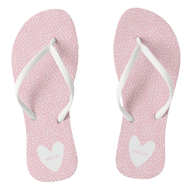 Coloful spot with heart personalized flip flops (Footbed)