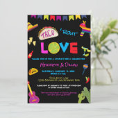 Coloful Taco Bout Love Fiesta Couples Shower Invitation (Standing Front)