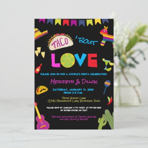 Coloful Taco Bout Love Fiesta Couples Shower Invitation Zazzle