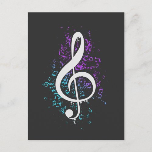 Coloful Treble Clef Musical Notes Art