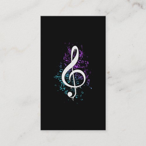 Coloful Treble Clef Musical Notes Art Business Card
