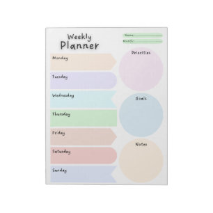 Coloful Weekly Planner Circles Notepad