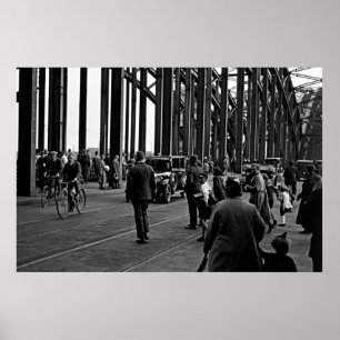 Cologne around 1930 - Hohenzollernbrücke - Cologne Poster
