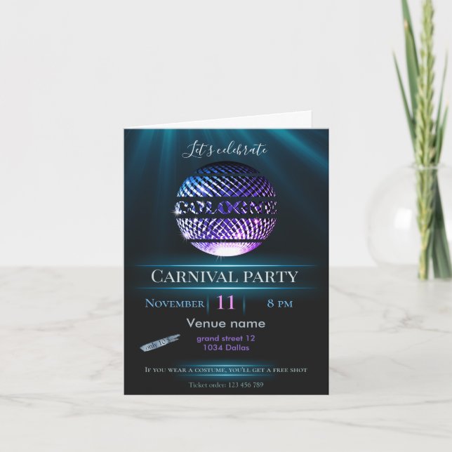Cologne Carnival party invitation  (Front)