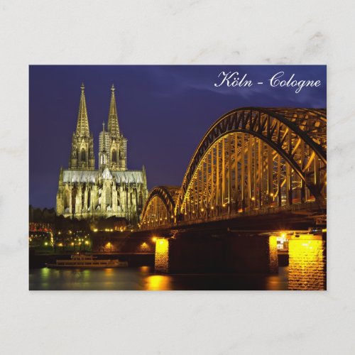 Cologne _ Cathedral at twilight postcard