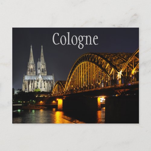 Cologne Cathedral Hohenzollern Bridge Germany Postcard