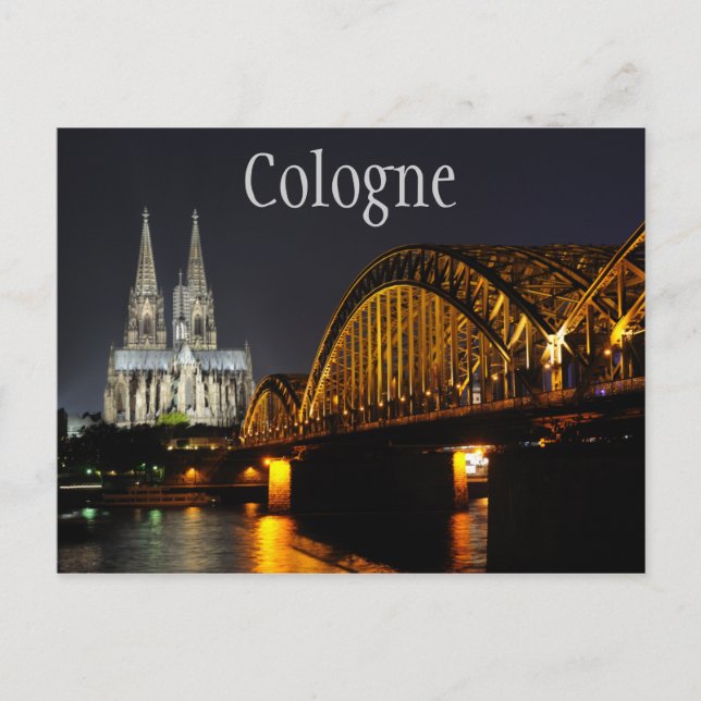 Cologne Cathedral, Hohenzollern Bridge, Germany Postcard (Front)