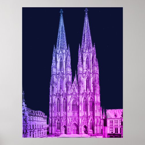 Cologne cathedral Klner Dom Cologne Kln Colonia Poster