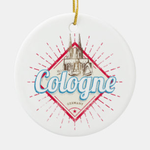 Cologne City Germany Retro Cathedral Vintage Ceramic Ornament