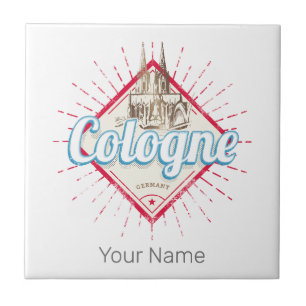 Cologne City Germany Retro Cathedral Vintage Ceramic Tile