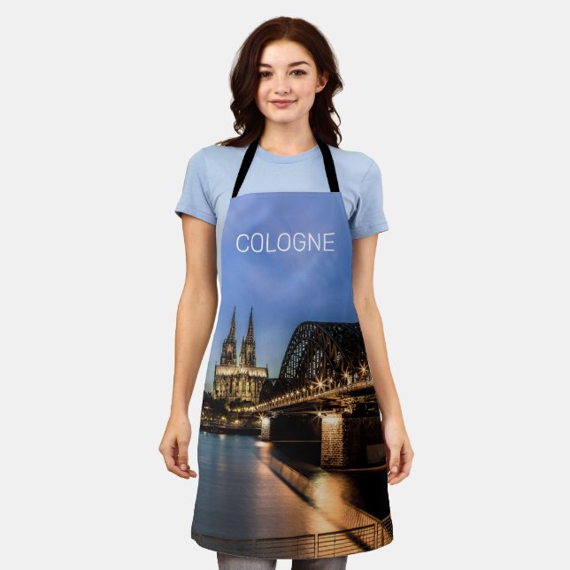 Cologne Cityscape Germany Dom Night Souvenir Apron (Worn)