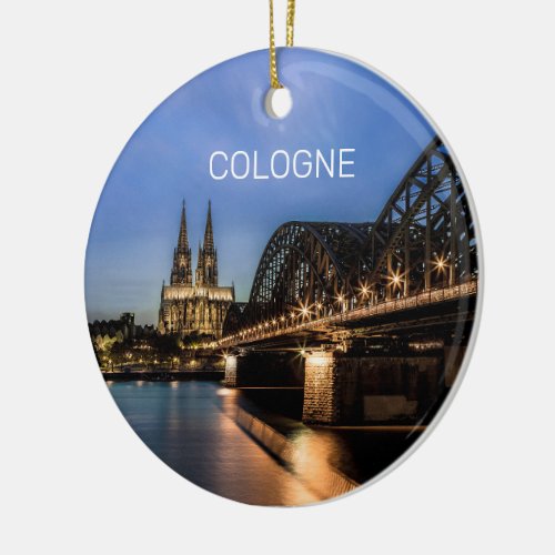 Cologne Cityscape Germany Dom Night Souvenir Ceramic Ornament