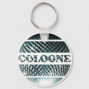 Cologne disco ball platinum blue keychain
