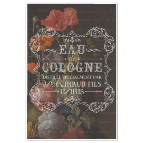 Cologne French Label Decoupage Tissue Paper