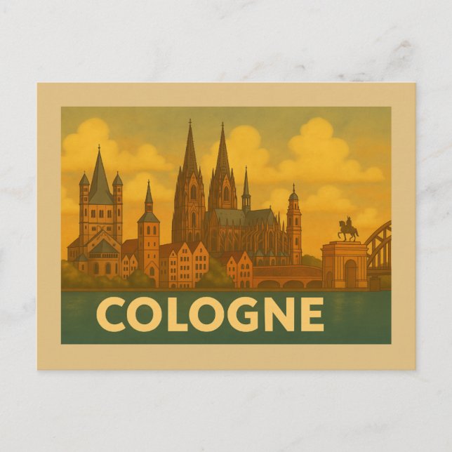 Cologne Germany City Art Postcard (Front)