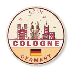 Cologne Germany City Skyline Emblem Magnet