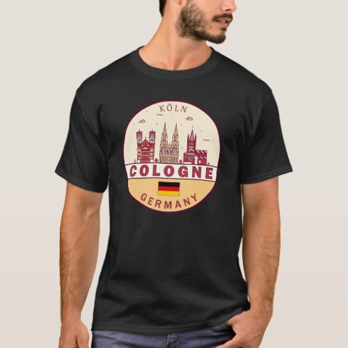 Cologne Germany City Skyline Emblem T_Shirt